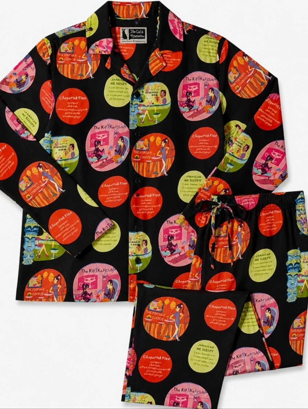 💥Rare The Cat’s Pajamas Men’s Bamboo Room Flannel Pajama Set M/S